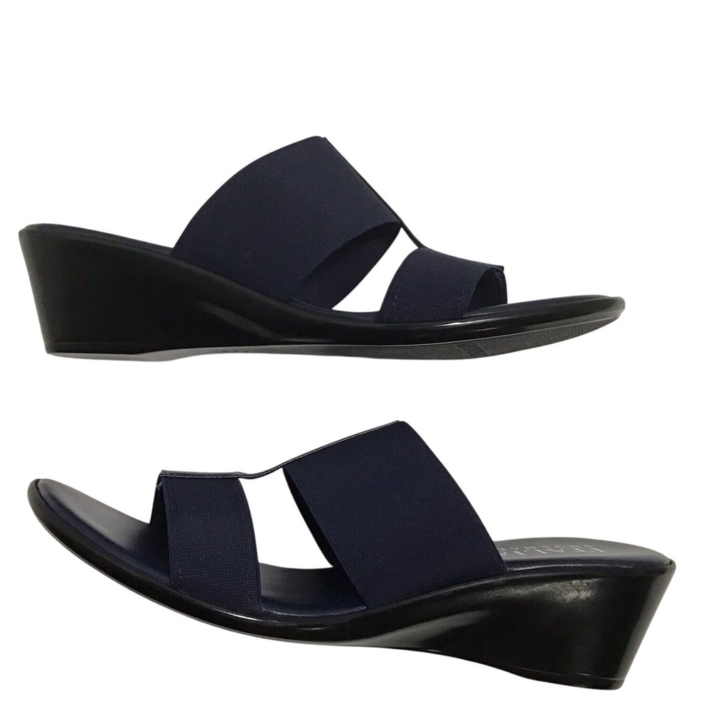Italian Shoe Makers Navy Blue Sadey 2"‎ Wedge Heel Slip On Size 9 Platform Women